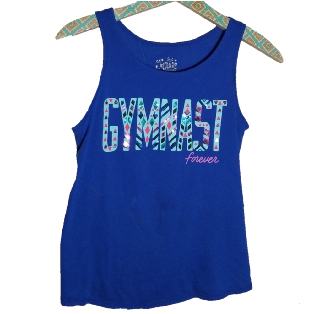 Justice Gymnast blue tank top youth …